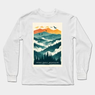 Great Smoky Mountains national park travel poster Long Sleeve T-Shirt